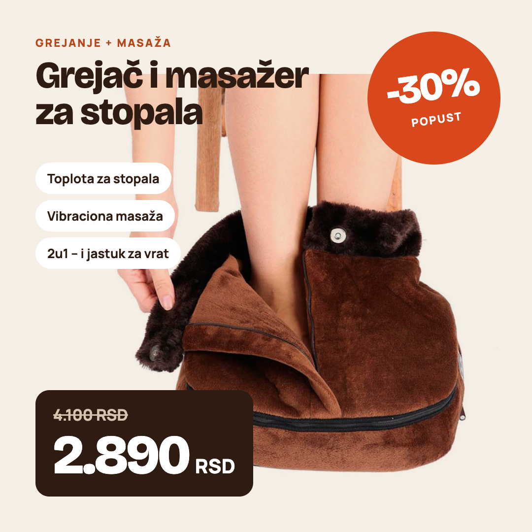 2 u 1 Plišani masažer i grejač za stopala