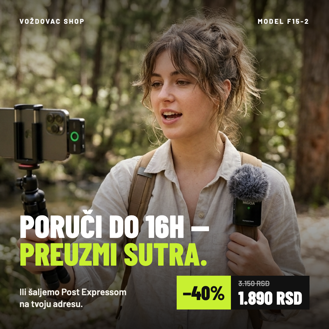 Bežični mikrofon F15-2 set 2 mikrofona i prijemnik