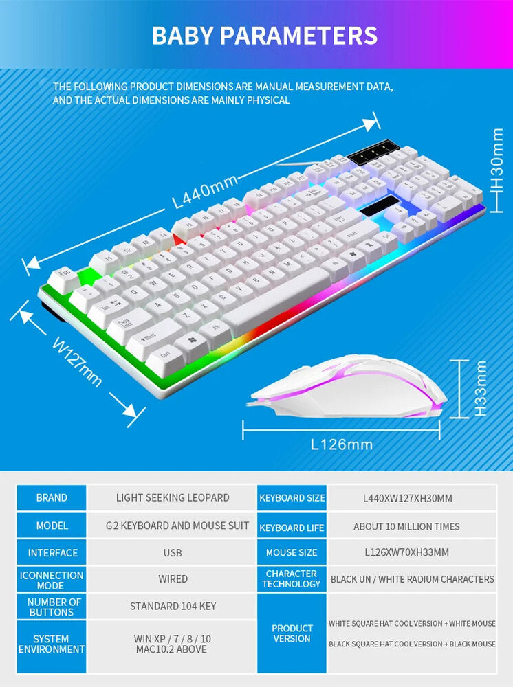 Tastatura + mis  RGB LED