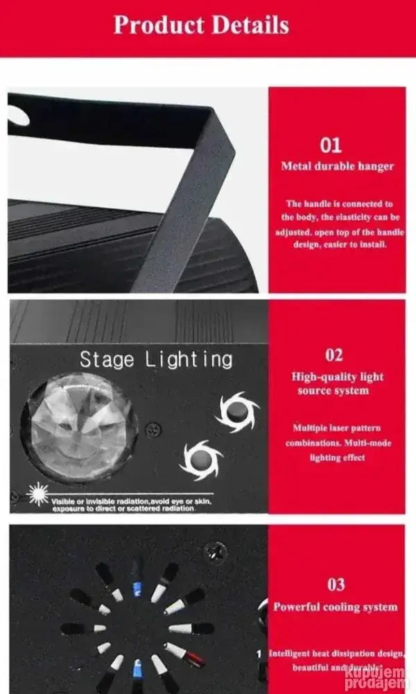 Laserski Projektor za Sve Vrste Proslava sa RGB LED Svetlom