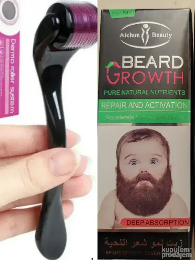 Dermaroller + serum Derma roler za bradu Roler za kosu