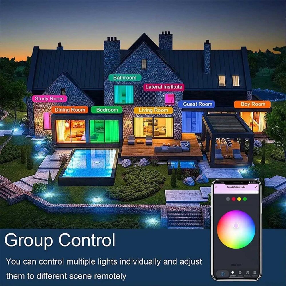 Pametna led plafonjera 24W, RGBCW
