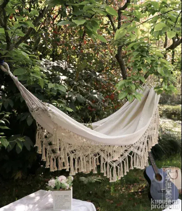 Boho lezaljka ljuljaska viseca mreza ljuljaska sa letvicama