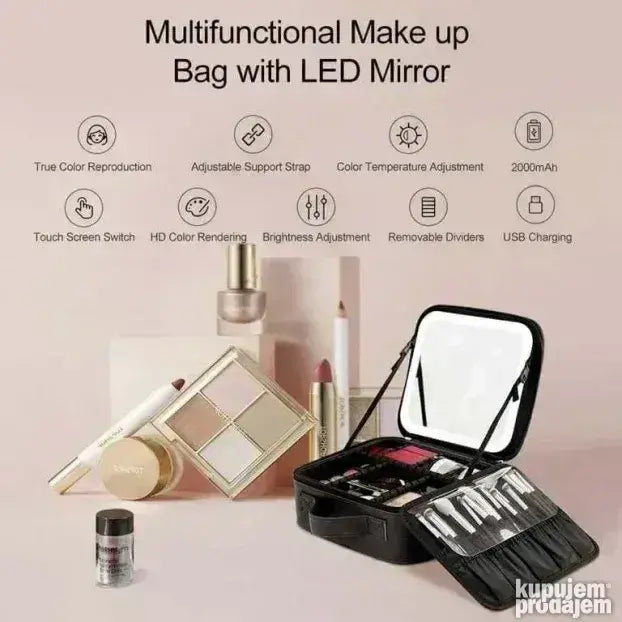 Torba za sminku sa ogledalom Organizer za sminku Ogledalo