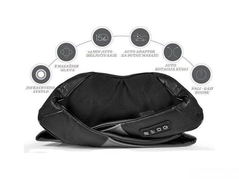 Masažer Šijacu Masazer za vrat ramena ledja sa 6 tastera