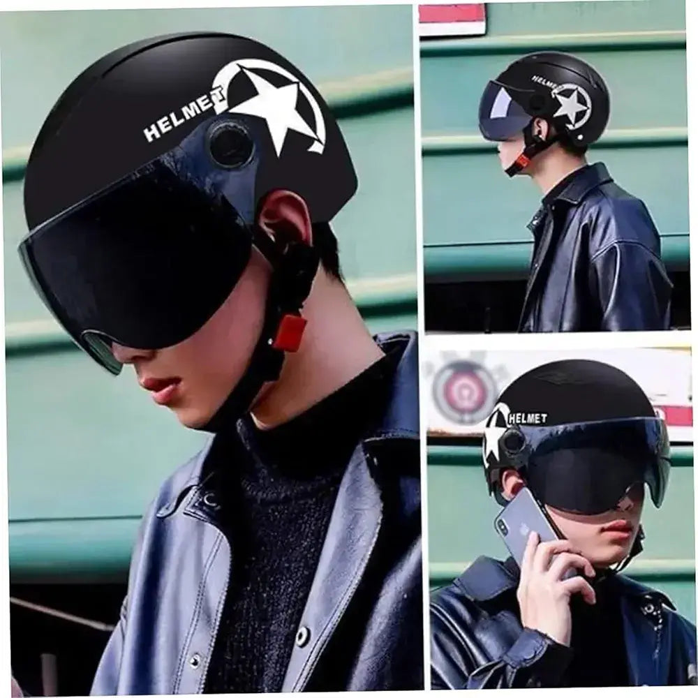 Kaciga za motor skuter sa Foto Grej vizirom