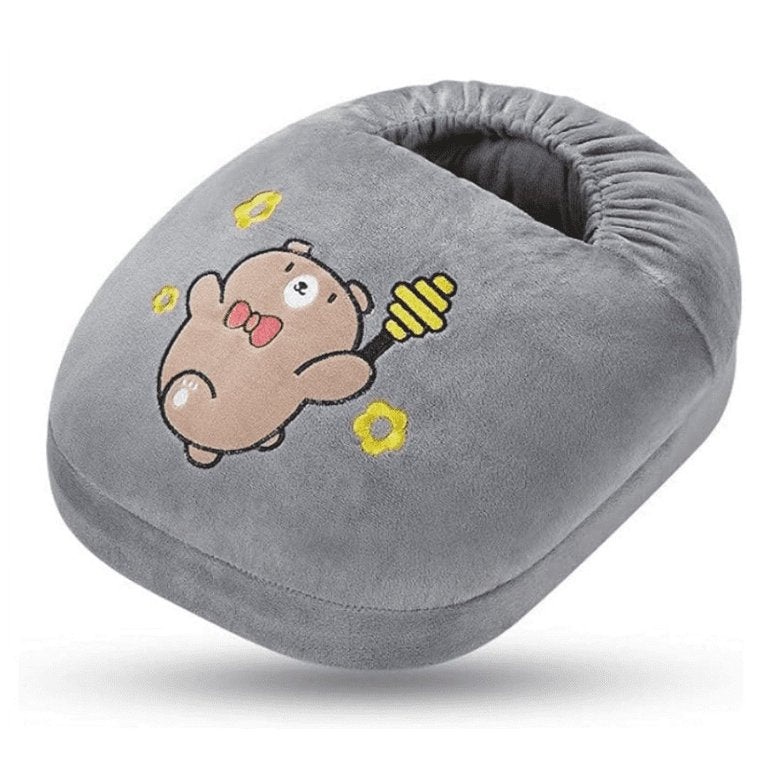 2 u 1 slatki čupavi zimski grejač masažer za stopala