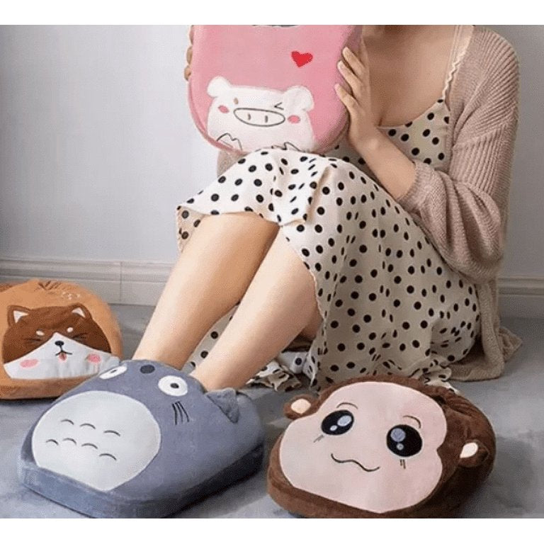 2 u 1 slatki čupavi zimski grejač masažer za stopala