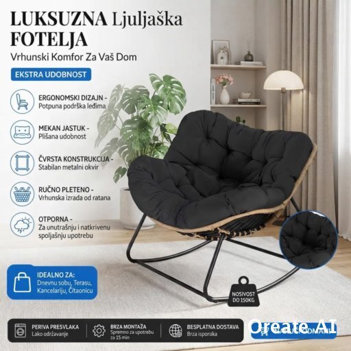 Nordijska Fotelja Stolica za ljuljanje