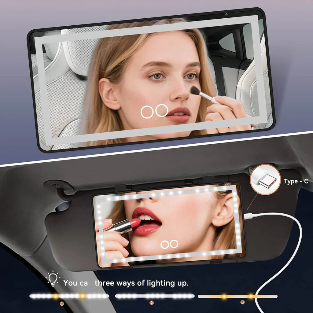 LED ogledalo za šminkanje u autu