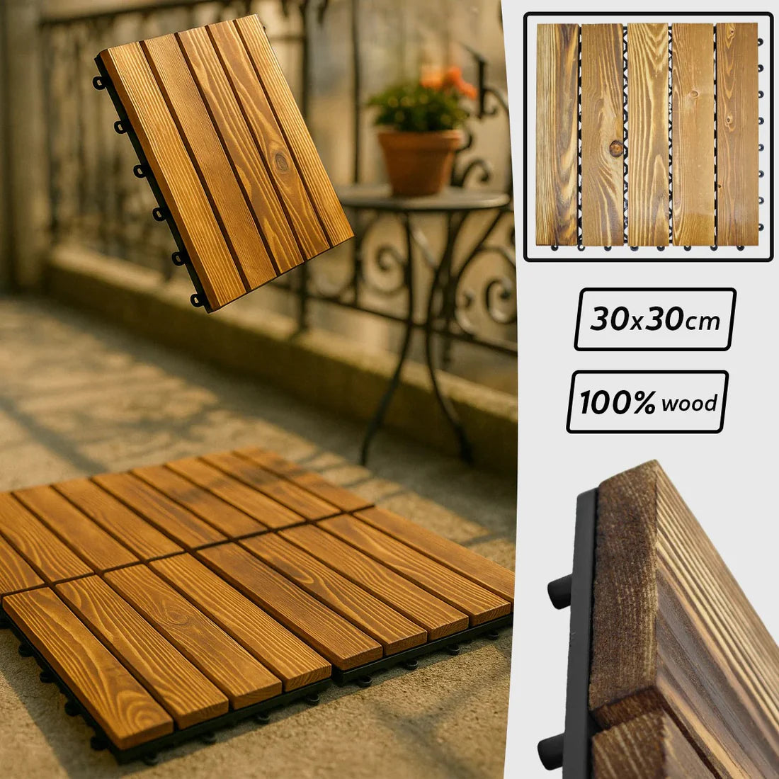 Drvena podna obloga 5 komada