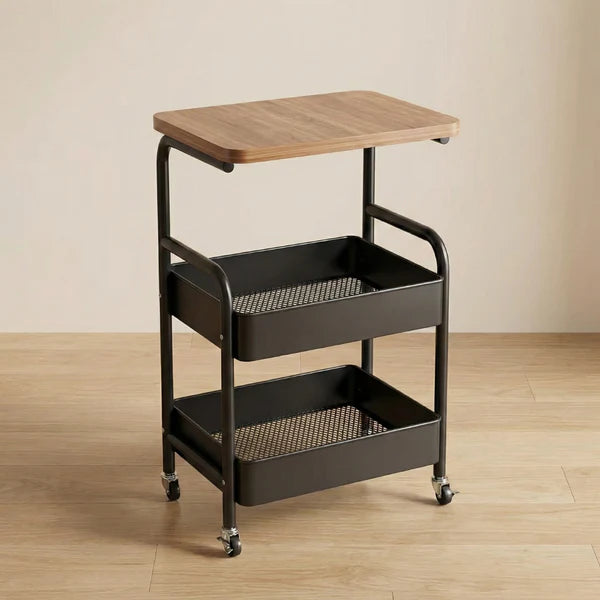 Pokretna polica sa drvenom pločom