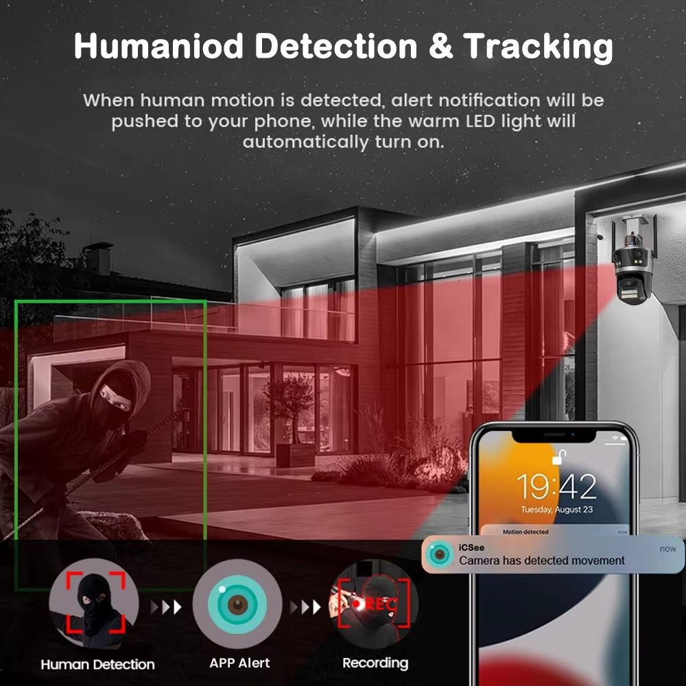 WiFi Pametna Kamera 12MP sa Noćnim Osvetljenjem i Mobilnim Praćenjem