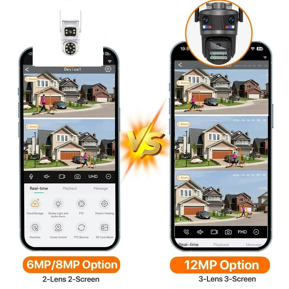 WiFi Pametna Kamera 12MP sa Noćnim Osvetljenjem i Mobilnim Praćenjem