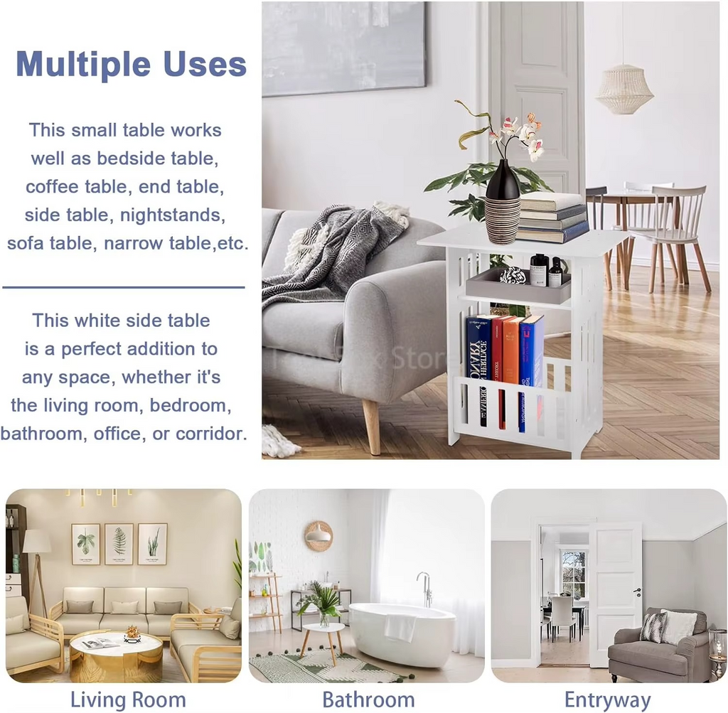 Višenamenski Bela Polica/Stočić za Dnevnu Sobu