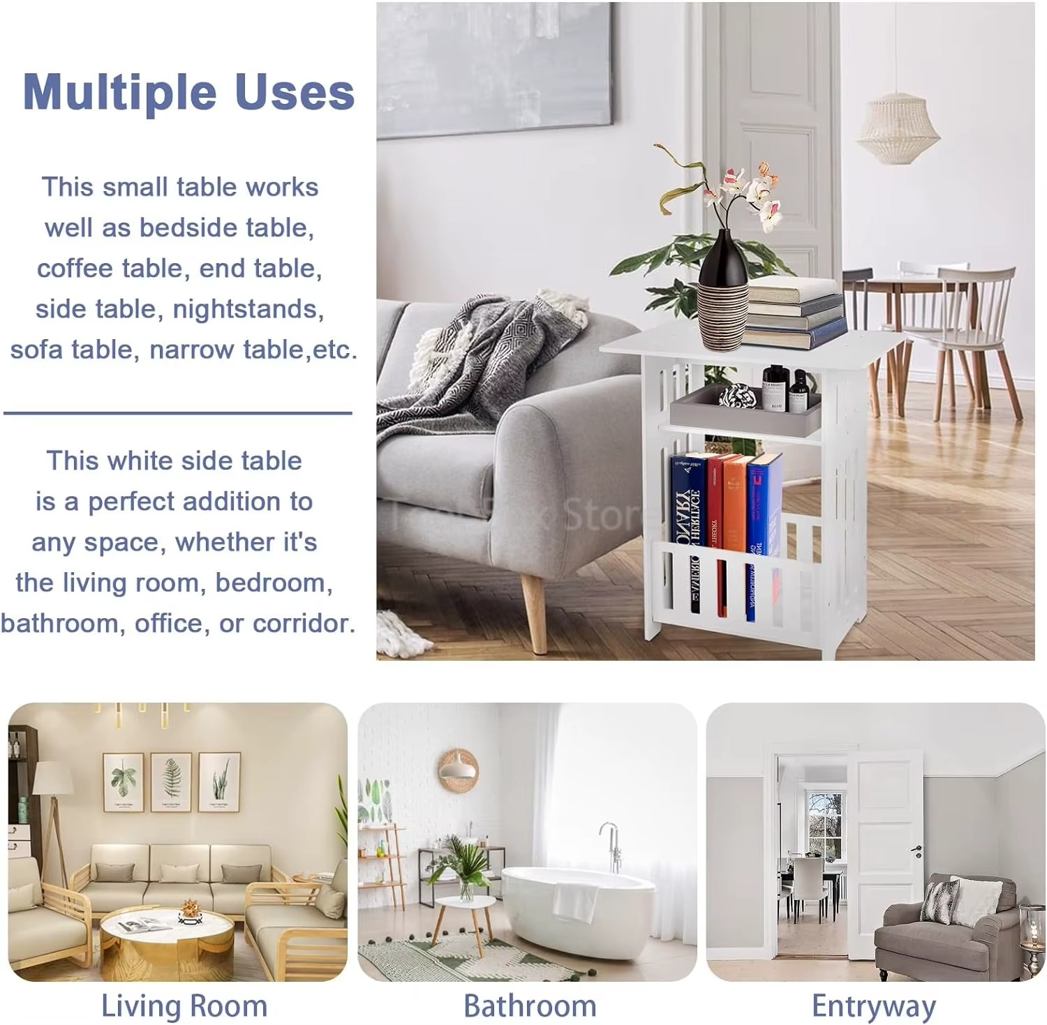 Višenamenski Bela Polica/Stočić za Dnevnu Sobu